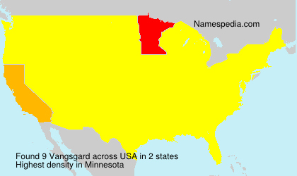 Surname Vangsgard in USA Surname Vangsgard in USA