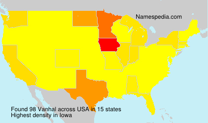 Surname Vanhal in USA Surname Vanhal in USA