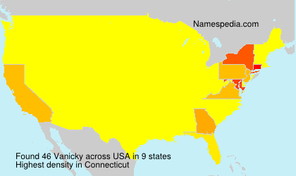 Surname Vanicky in USA Surname Vanicky in USA