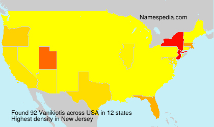 Surname Vanikiotis in USA Surname Vanikiotis in USA