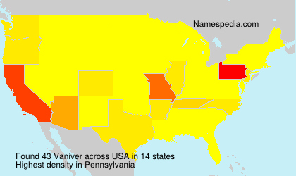 Surname Vaniver in USA