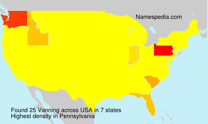 Surname Vanning in USA Surname Vanning in USA