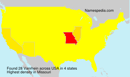 Surname Vanrhein in USA