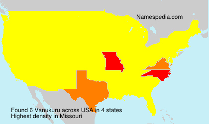 Surname Vanukuru in USA