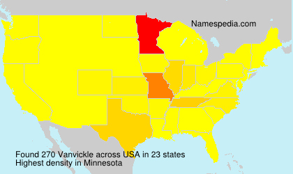 Surname Vanvickle in USA Surname Vanvickle in USA