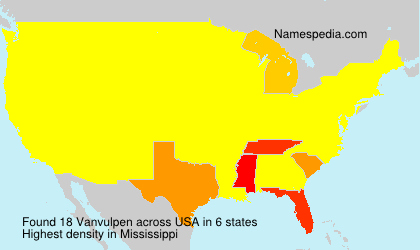 Surname Vanvulpen in USA Surname Vanvulpen in USA