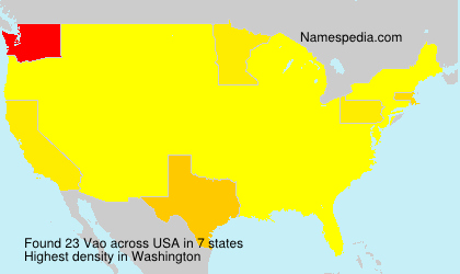 Surname Vao in USA Surname Vao in USA