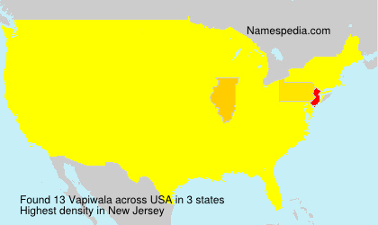 Surname Vapiwala in USA Surname Vapiwala in USA