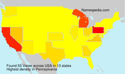 Surname Varee in USA Surname Varee in USA
