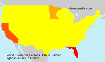 Surname Varennes in USA
