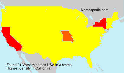Surname Varsam in USA Surname Varsam in USA