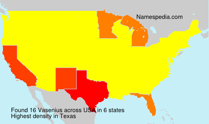 Surname Vasenius in USA Surname Vasenius in USA