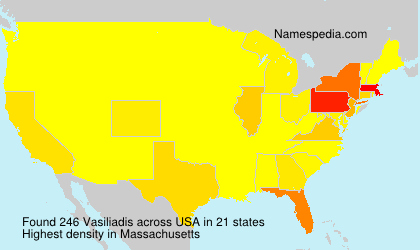 Surname Vasiliadis in USA Surname Vasiliadis in USA