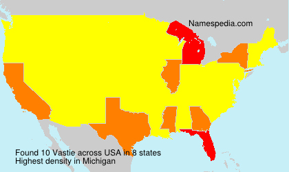Surname Vastie in USA