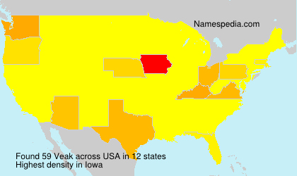 Surname Veak in USA Surname Veak in USA