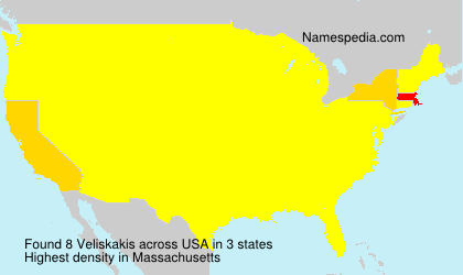 Surname Veliskakis in USA Surname Veliskakis in USA