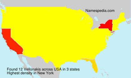 Surname Vellonakis in USA Surname Vellonakis in USA