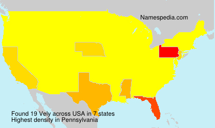 Surname Vely in USA Surname Vely in USA