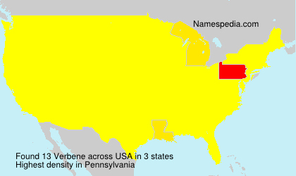 Surname Verbene in USA Surname Verbene in USA