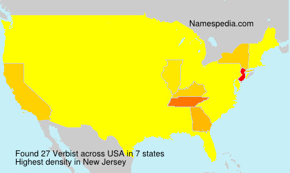Surname Verbist in USA Surname Verbist in USA