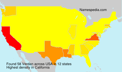 Surname Verdan in USA Surname Verdan in USA