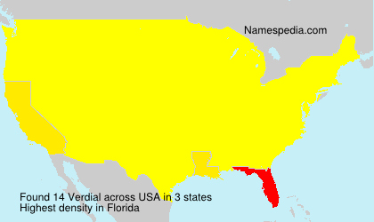 Surname Verdial in USA Surname Verdial in USA