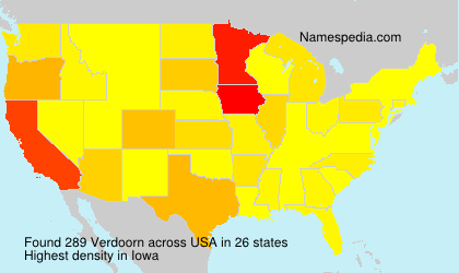 Surname Verdoorn in USA Surname Verdoorn in USA