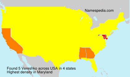 Surname Vereshko in USA Surname Vereshko in USA