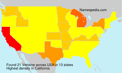 Surname Verlaine in USA Surname Verlaine in USA