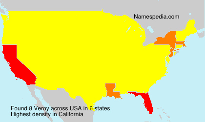 Surname Veroy in USA