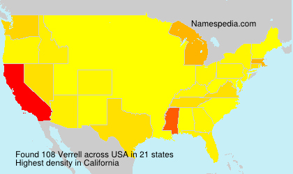 Surname Verrell in USA Surname Verrell in USA