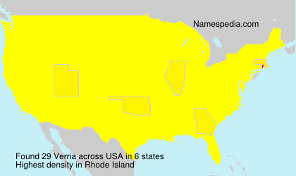 Surname Verria in USA