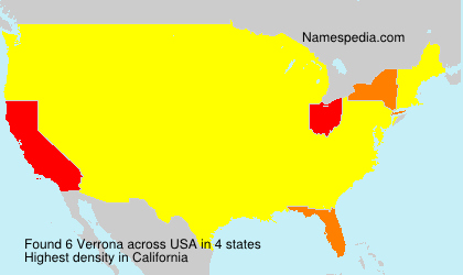Surname Verrona in USA Surname Verrona in USA