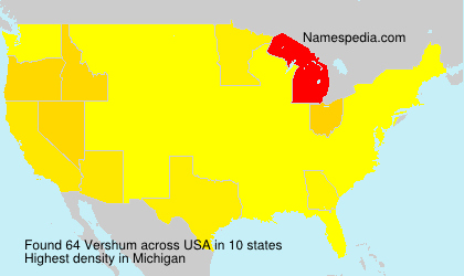 Surname Vershum in USA Surname Vershum in USA