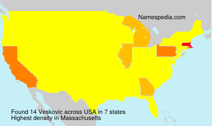 Surname Veskovic in USA Surname Veskovic in USA