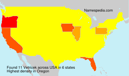 Surname Vetricek in USA Surname Vetricek in USA
