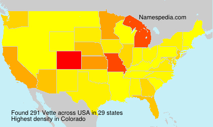 Surname Vette in USA Surname Vette in USA