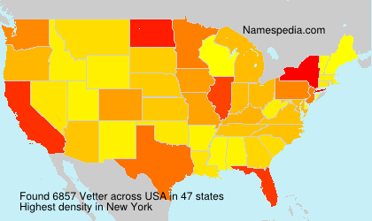 Surname Vetter in USA Surname Vetter in USA