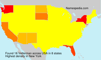Surname Vetterman in USA