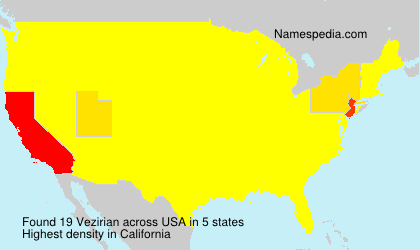 Surname Vezirian in USA Surname Vezirian in USA