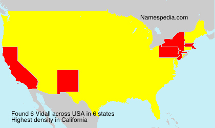 Surname Vidall in USA Surname Vidall in USA