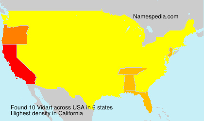 Surname Vidart in USA Surname Vidart in USA