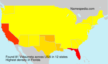 Surname Vidaurreta in USA Surname Vidaurreta in USA