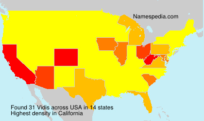 Surname Vidis in USA Surname Vidis in USA