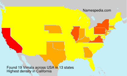 Surname Vimala in USA Surname Vimala in USA