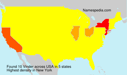 Surname Vinder in USA Surname Vinder in USA