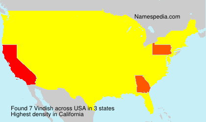 Surname Vindish in USA Surname Vindish in USA