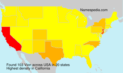 Surname Vion in USA Surname Vion in USA