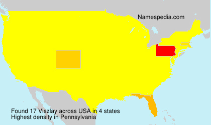 Surname Viszlay in USA