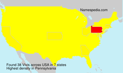 Surname Vivis in USA